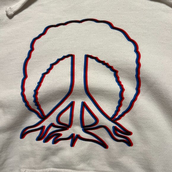 Gnarly Hoodie Laguna Beach California Peace Sweatshirt White Men's size Large - Picture 4 of 7